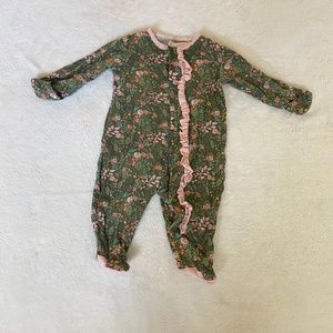 Magnetic Me Green and Pink Floral onesie